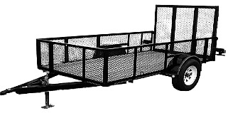 5' Wide single axle utility trailer.