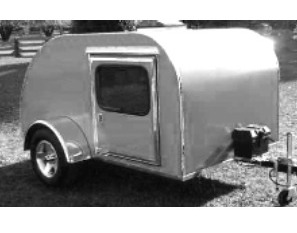 Image of the completed 5x10 Teardrop Trailer.